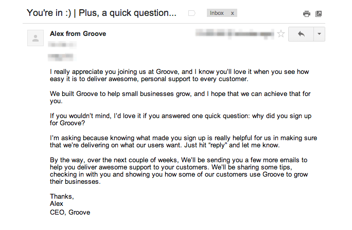 Groove email